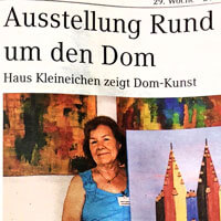 Bericht im »Bergischen Sonntagsblatt« über die Ausstellungseröffnung »Hadulla – Rund um den Dom«.
