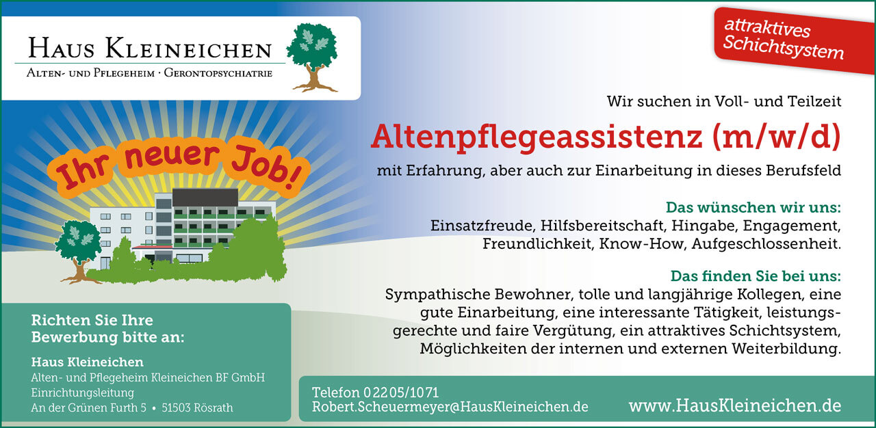 Stellenanzeige: Pflegeassistenz
