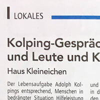 Pressebericht über das Kolping Gespräch im Haus Kleineichen