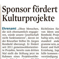 Ausschnitt eines Zeitungsartikel über die Rembold Stiftung