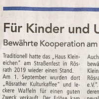 Ausschnitt eines Zeitungsartikel über die Rembold Stiftung