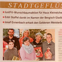Bericht im "Bergischen Handelsblatt" über die Wunschbaumaktion des Haus Kleineichen