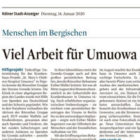 Ausschnitt aus dem Zeitungsartikel zu Uzondu